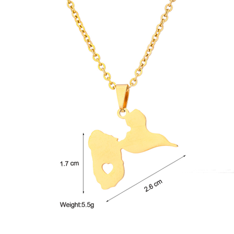 France Guadeloupe Map Necklace Pendant