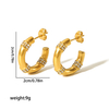 18K Gold Geometric C-Shaped Diamond Earrings