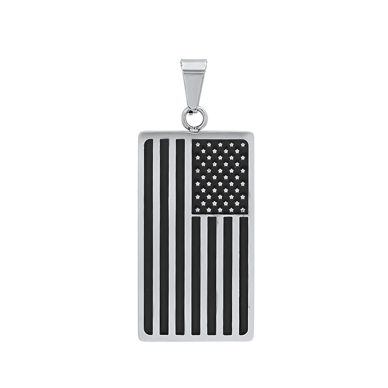 Stainless Steel American Flag Pendant