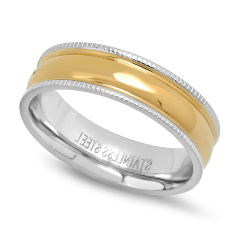 Stainless Steel Ring with Two Colour Plating