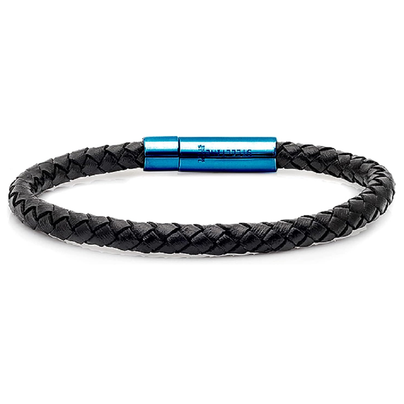 Braided Stainless Steel Clasp Leather Cord Bracelet