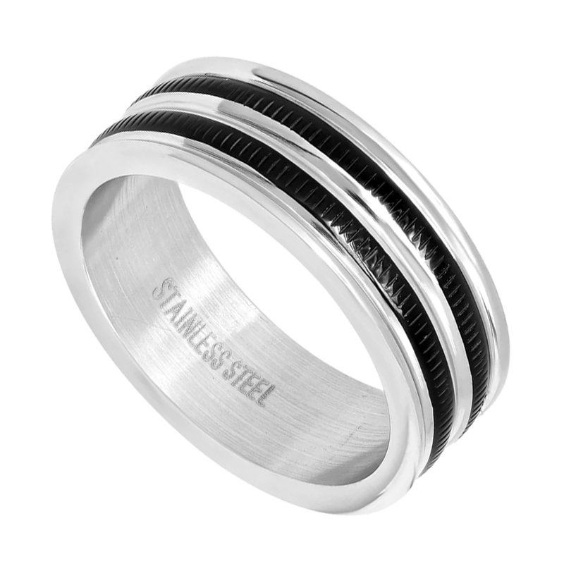 Men's Two Tone Stainless Steel Band Ring