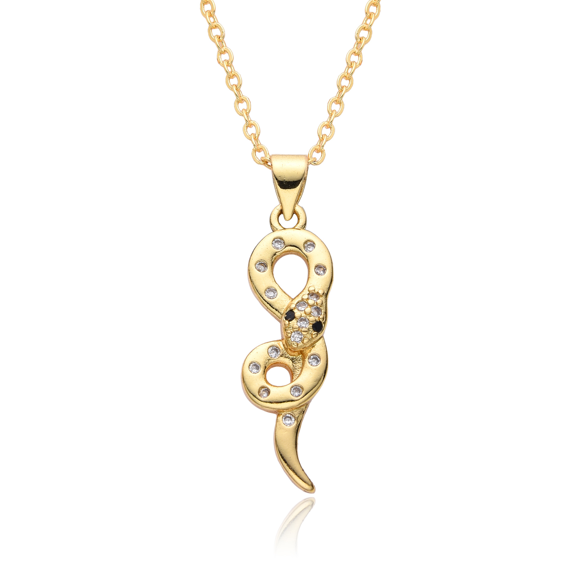 18k Gold Plated Snake Element Personalised Pendant