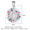 Diamond Virgin Mary Cross Pendant