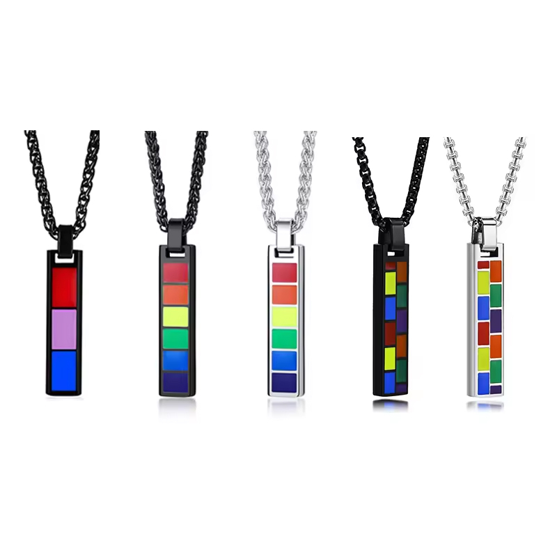 Rainbow Rectangle Pendant 