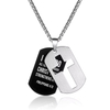 Stainless Steel Skeleton Cross Layered Men's Military Necklace
