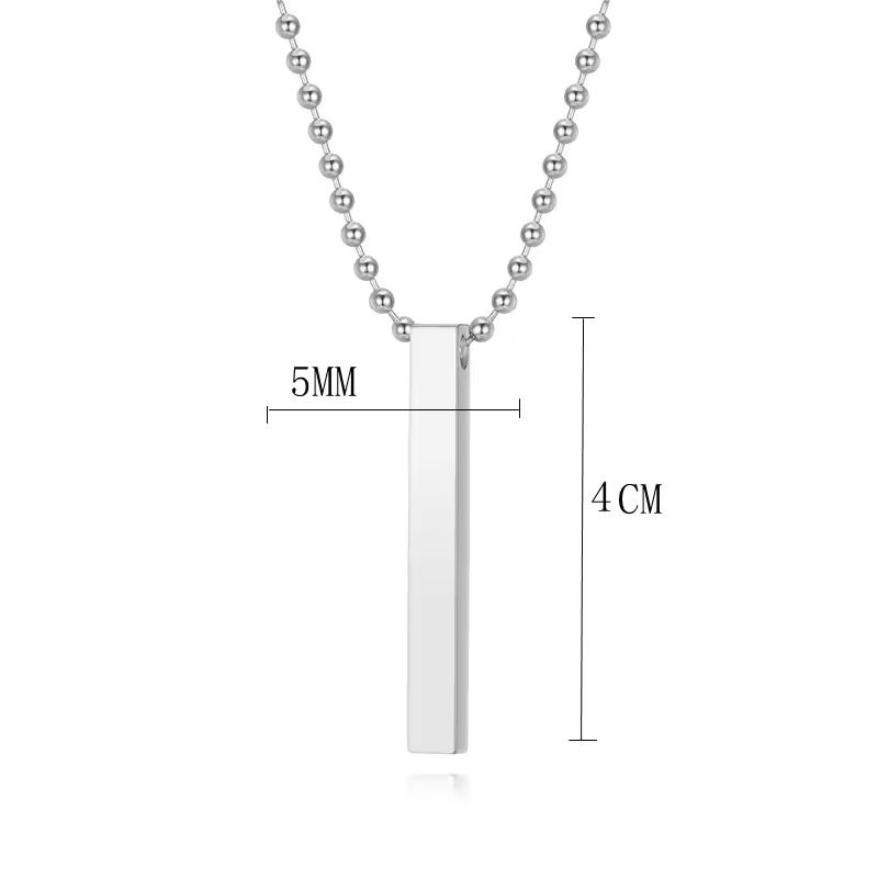 Titanium Steel Rectangular Pendant