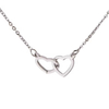 Mirror Stainless Steel Double Heart Necklace