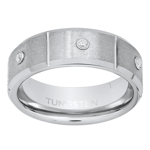 Matte Rubbed Tungsten Ring