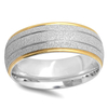 Hot Jewellery Electroplated Sand Gold Jewellery Two Tone Men's Ring