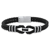 Leather Cord Stainless Steel Clasp Bracelet