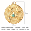 Vintage Diamonds Flower Compass Star and Moon Pendant