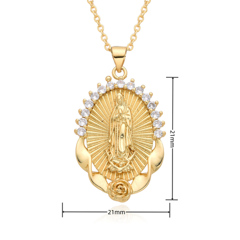 Diamond Set Virgin Mary Pendant with Diamonds