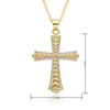 18k Gold Plated Diamond Cross Religious Pendant