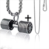 Key Body Exercise Dumbbell Barbell Titanium Hip Hop Necklace