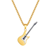 Personalized Hip Hop Rock Band Guitar Couple Necklace