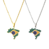 Brazil Map Ethnic Stainless Steel Pendant